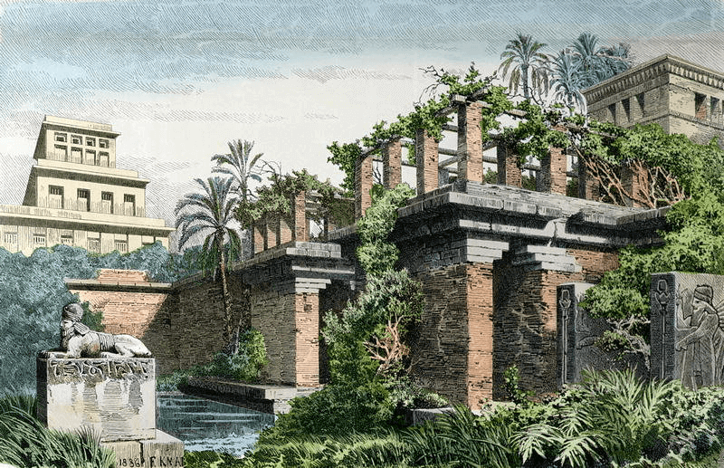 Babylonia - Hanging Gardens of Babylon (Ferdinand Knab 1886)